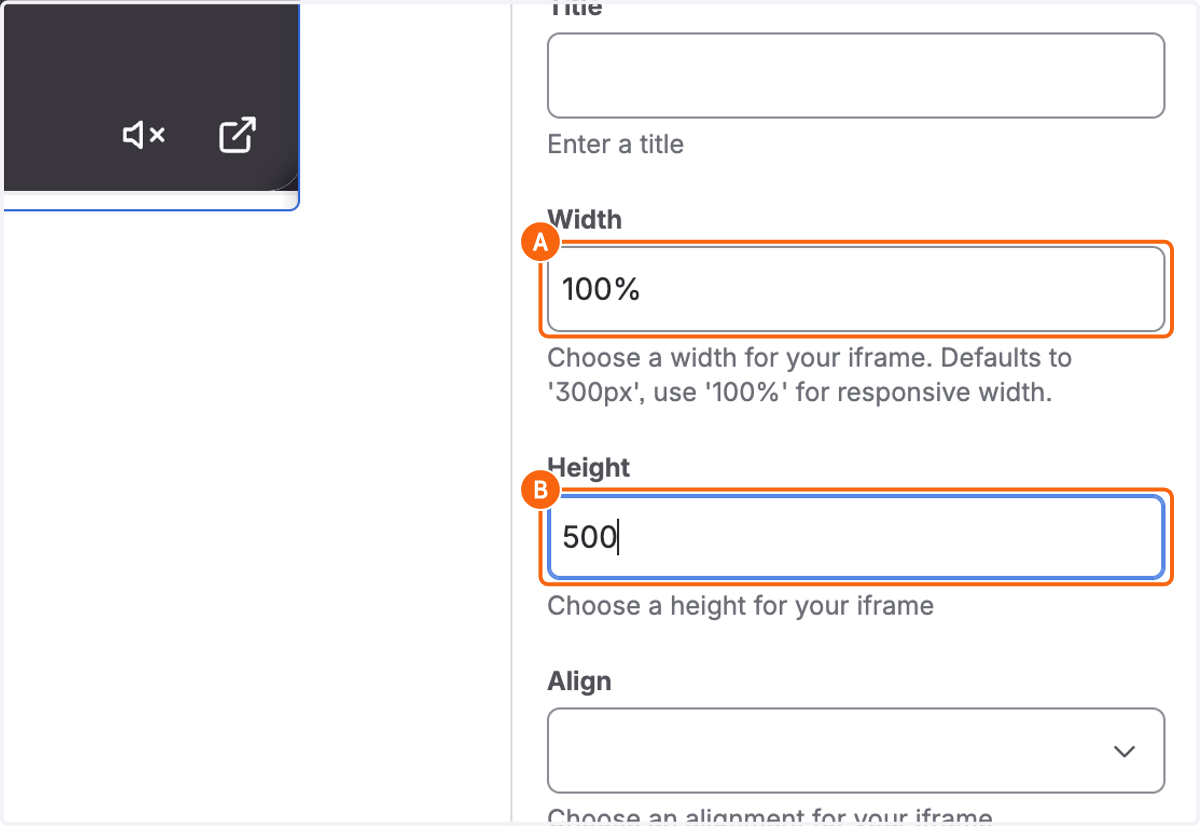 A. Type the desired Width B. Type the desired Height