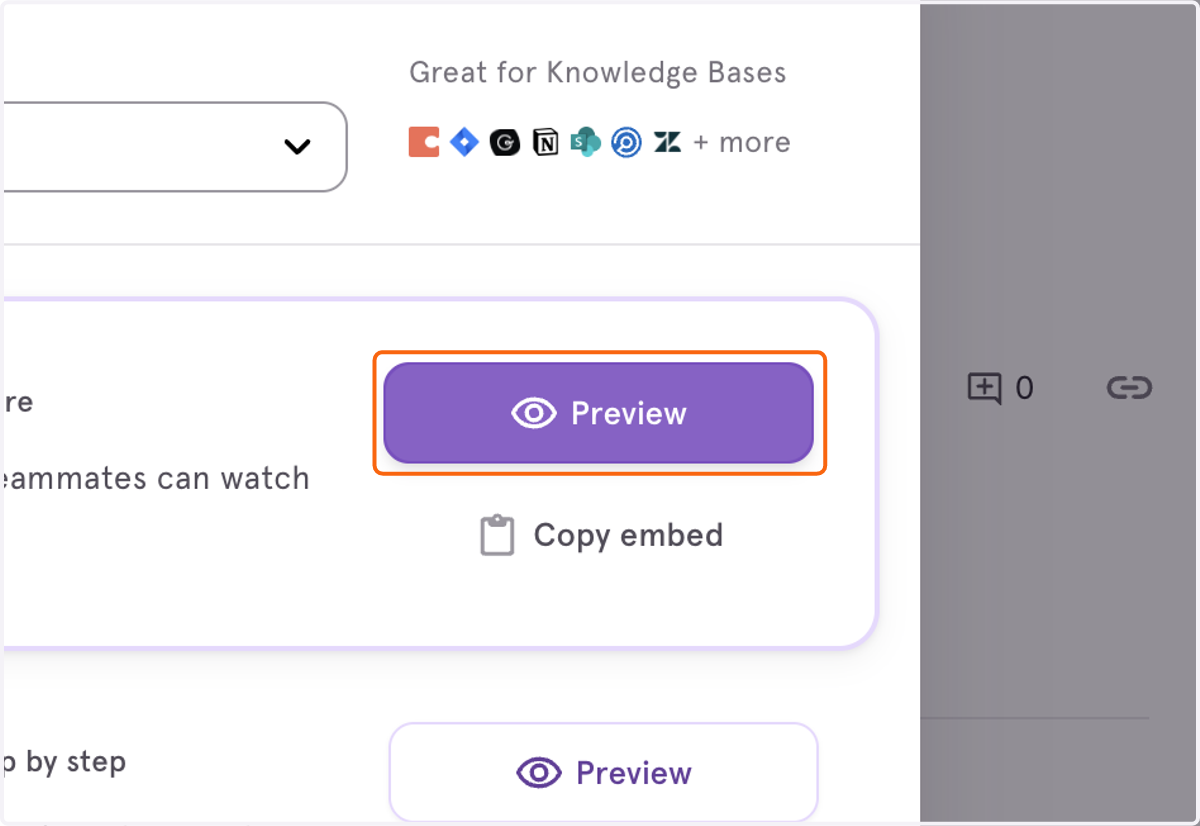 Click on the "Preview" button for Video Embeds