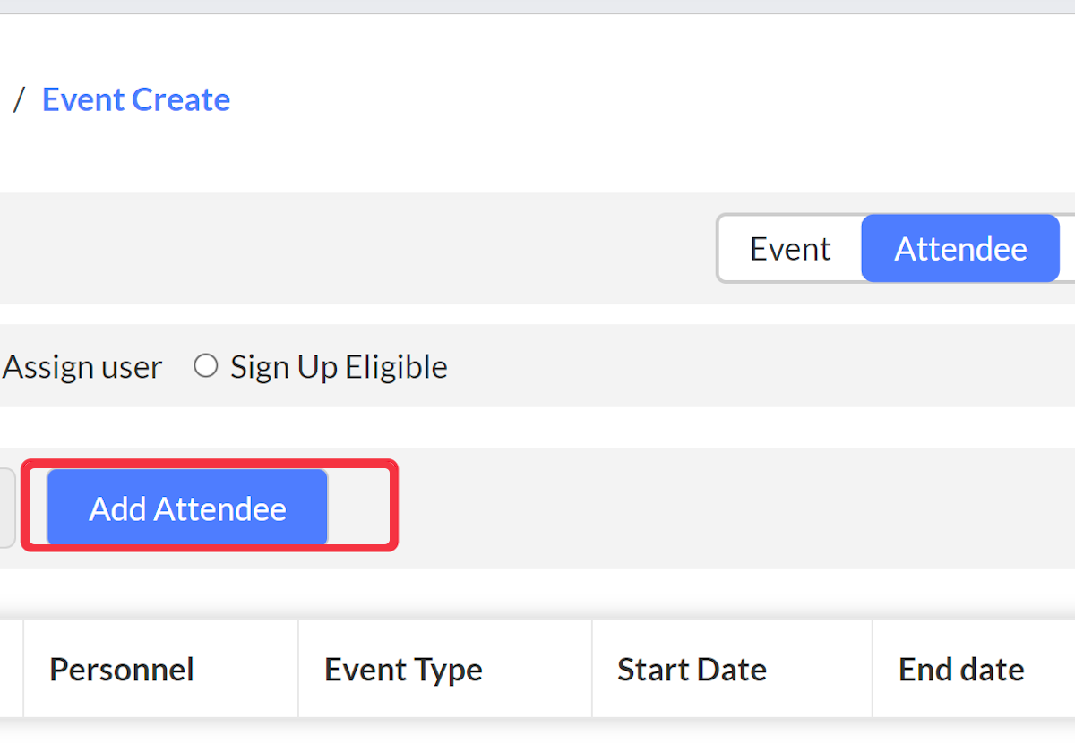 Click on Add Attendee