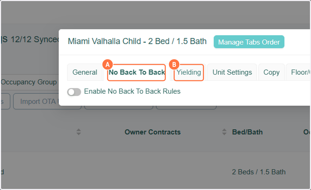 A. Click on the unit to confirm that the tabs are in the order you placed them. B. This new order of tabs will apply to all other units.