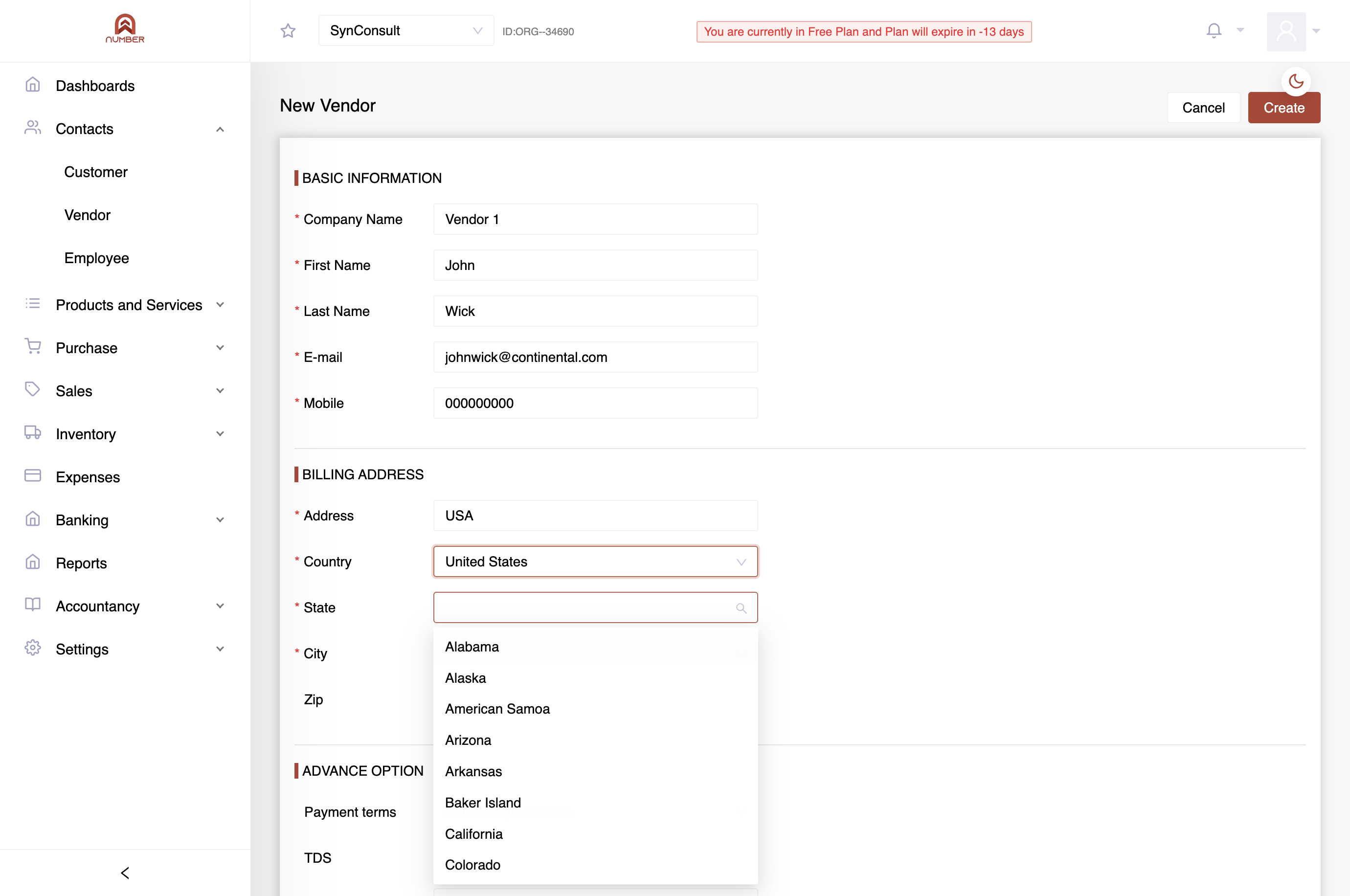State: If applicable, specify the state or region within the country.