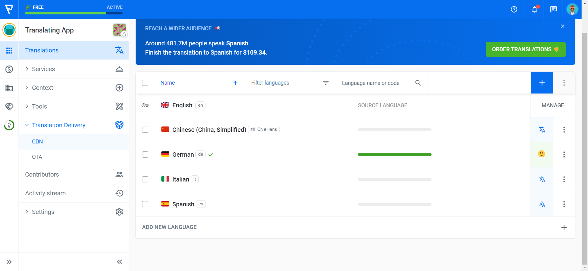Click on CDN