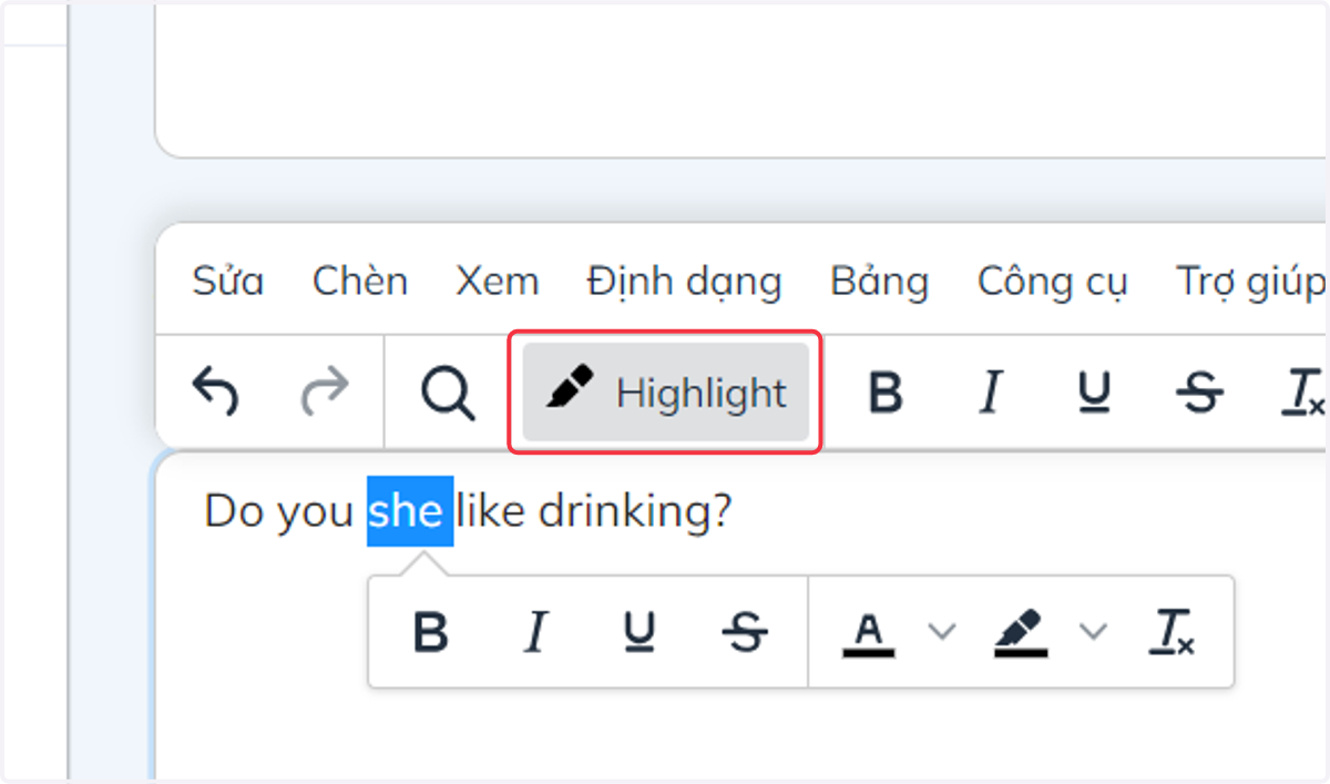 Nhấn chọn "Highlight"