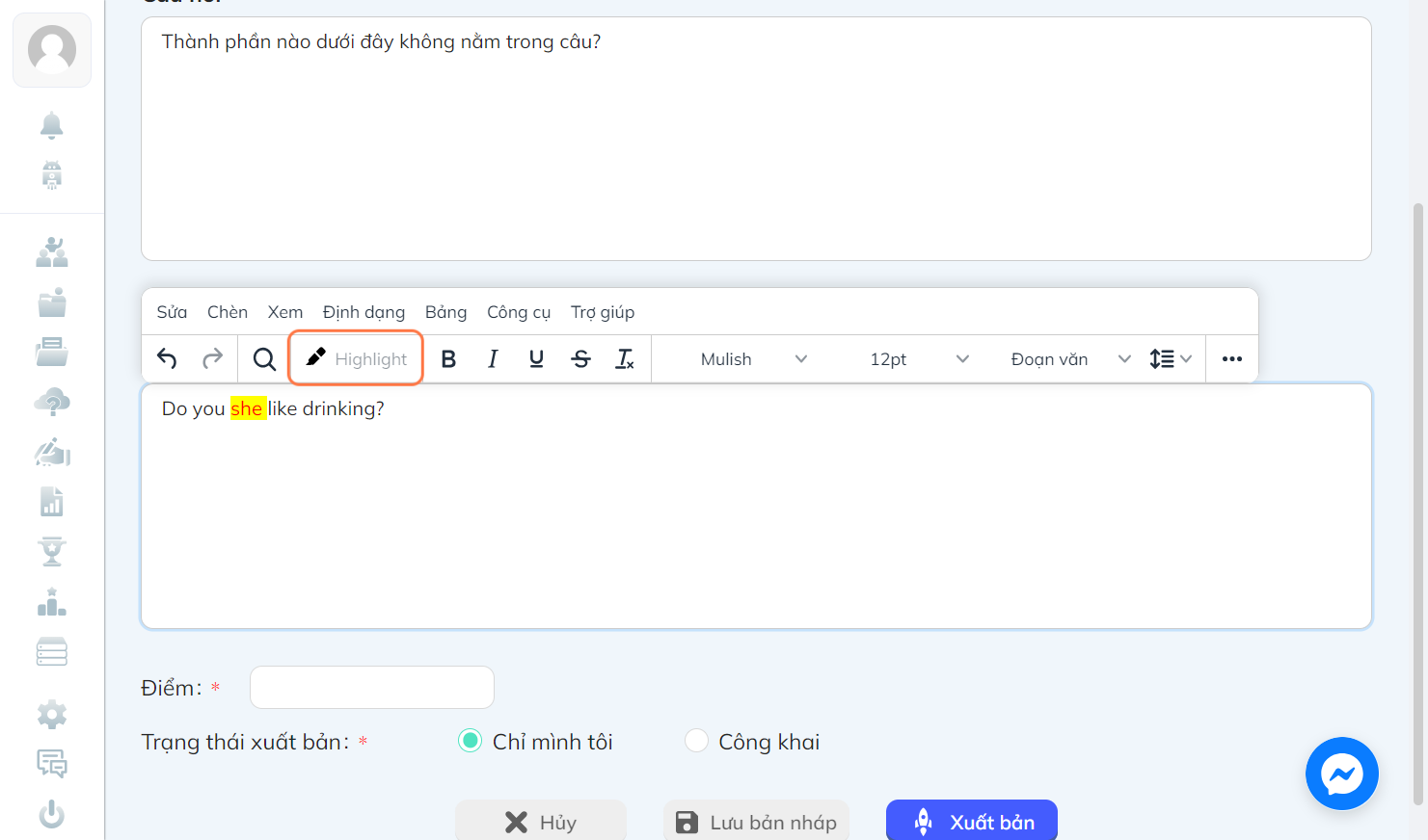 Sau khi highlight, văn bản sẽ có hình thức như sau