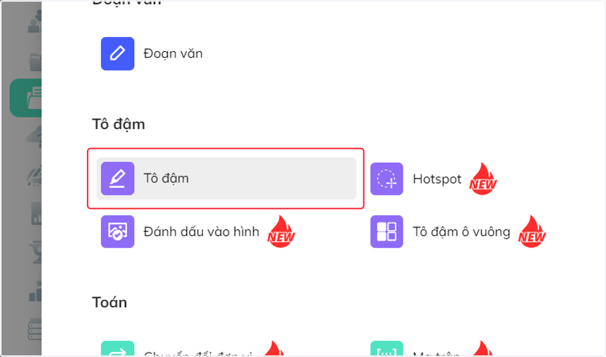 Nhấn chọn "Tô đậm"