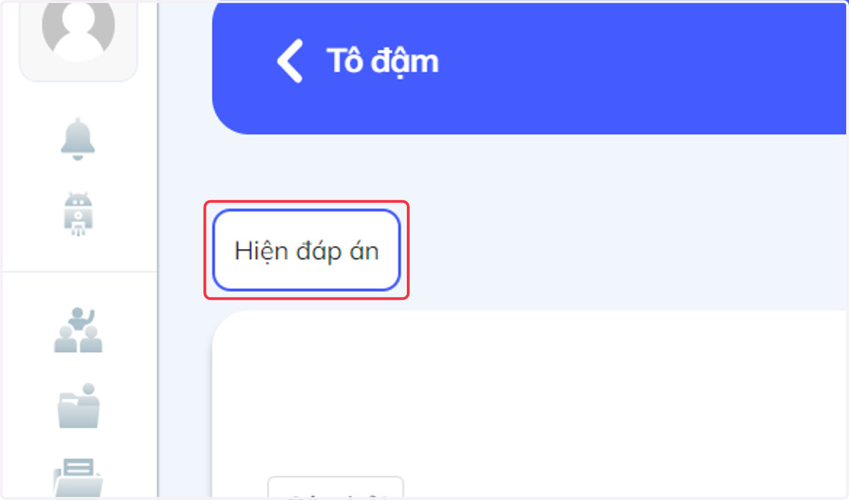 Nhấn chọn "Hiện đáp án" để kiểm tra đáp án