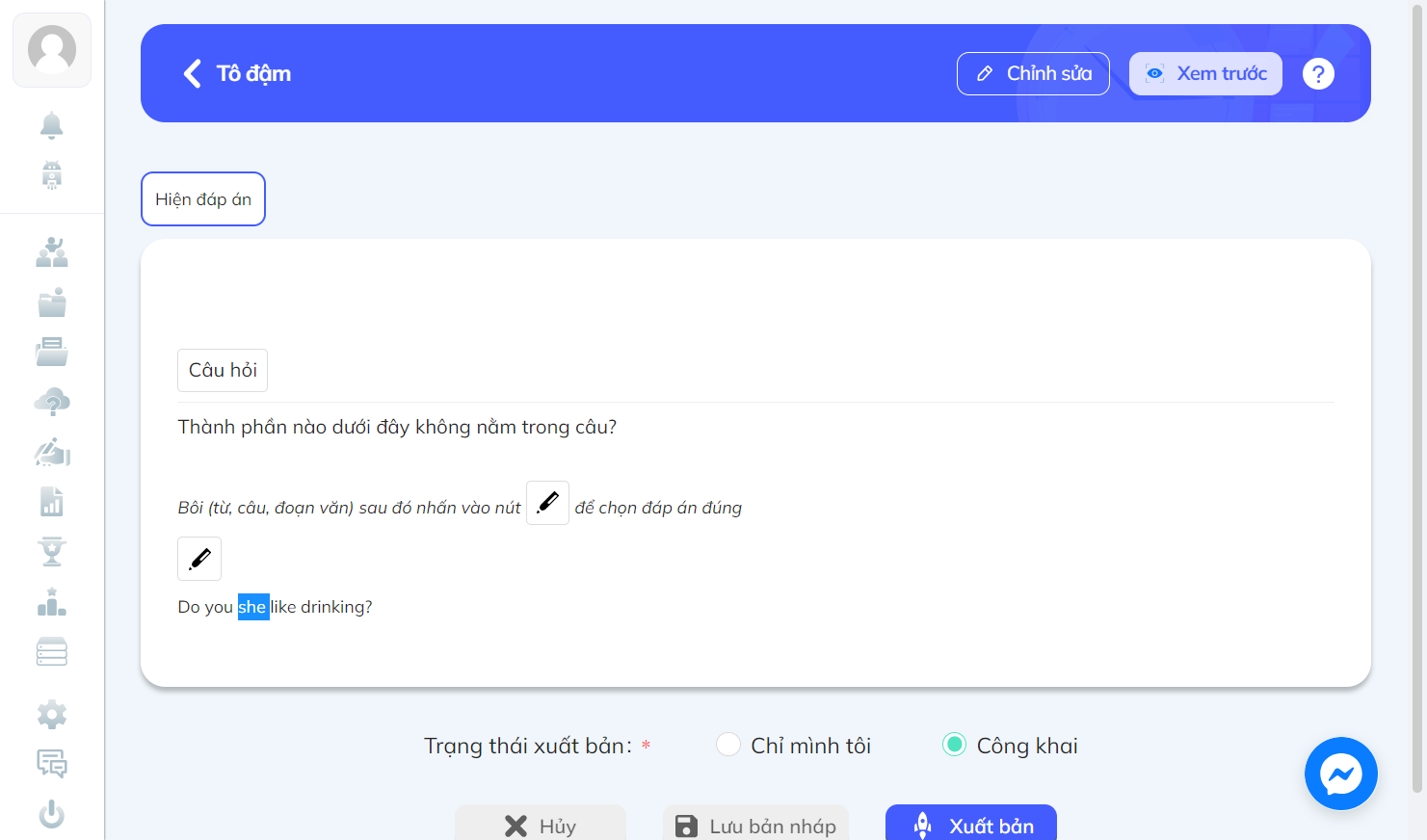 Bôi đen chữ cần chọn