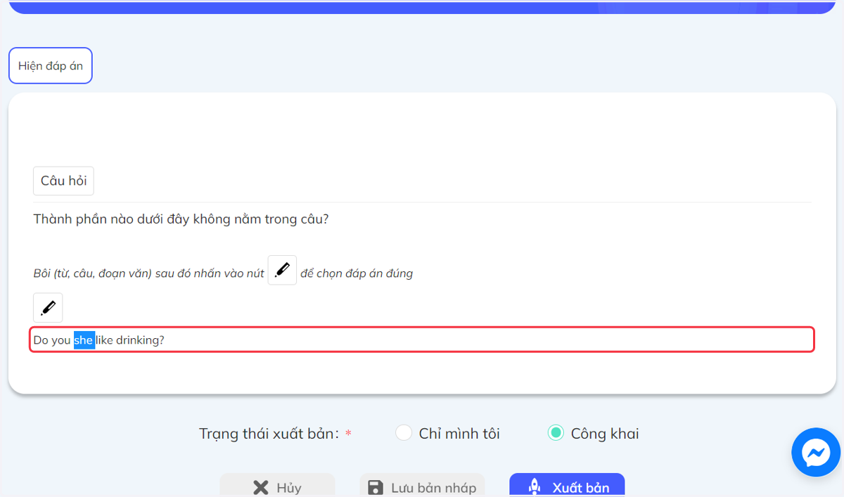 Bôi đen chữ cần chọn