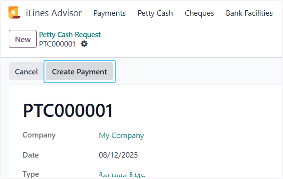 Click on Create Payment