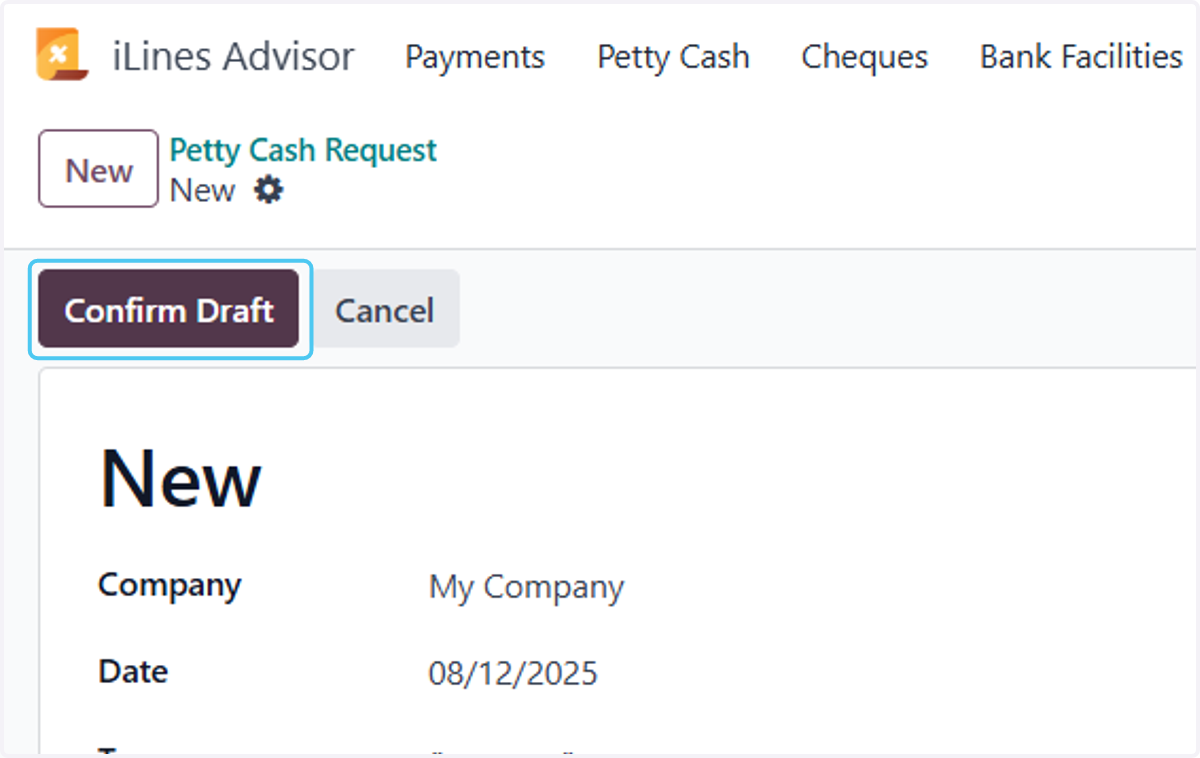 Click on Confirm Draft