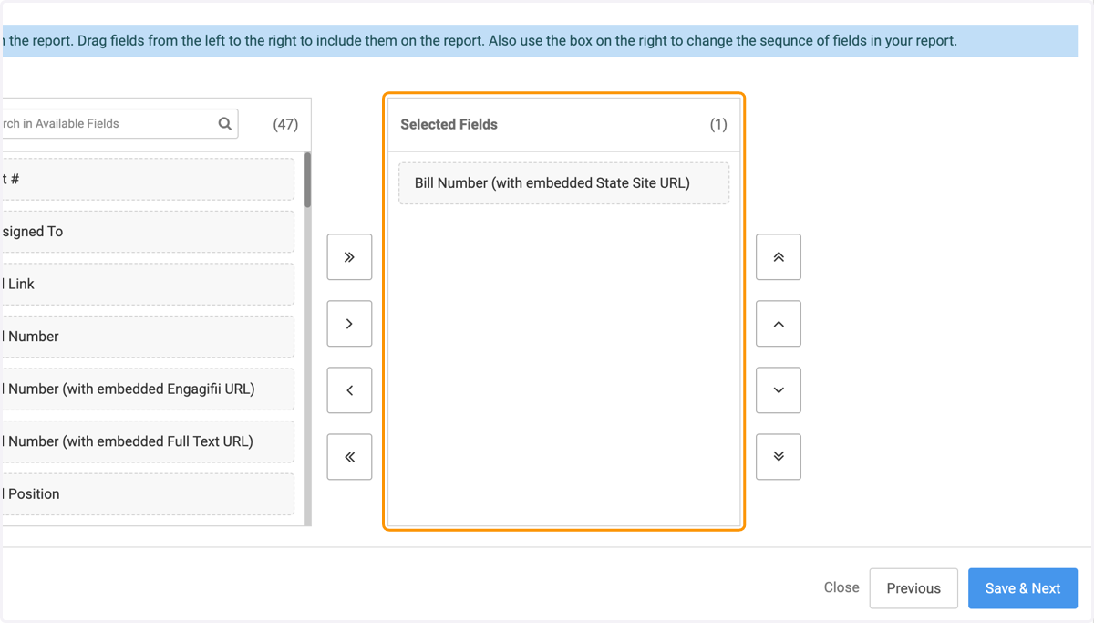 Click on Selected Fields…