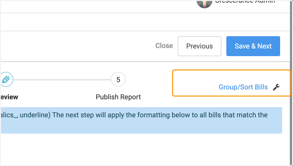 Group/Sort Bills