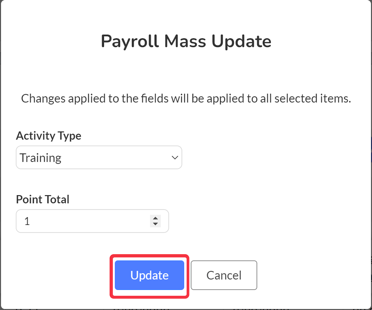 Editing Payroll Mass Update