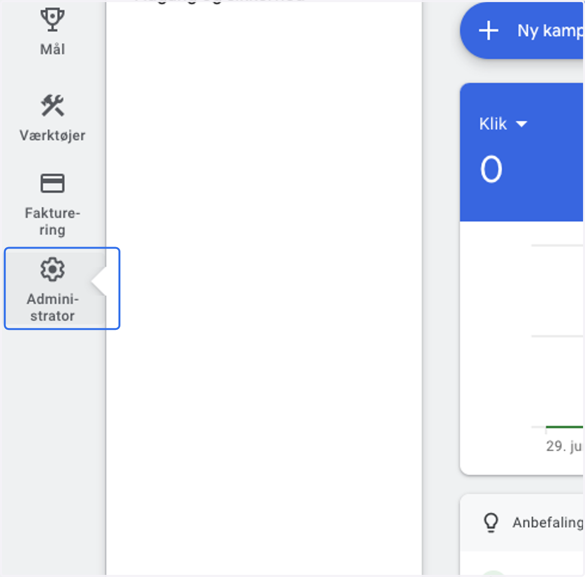 To find our access request go to your Google ads account again and click on Tools and Settings