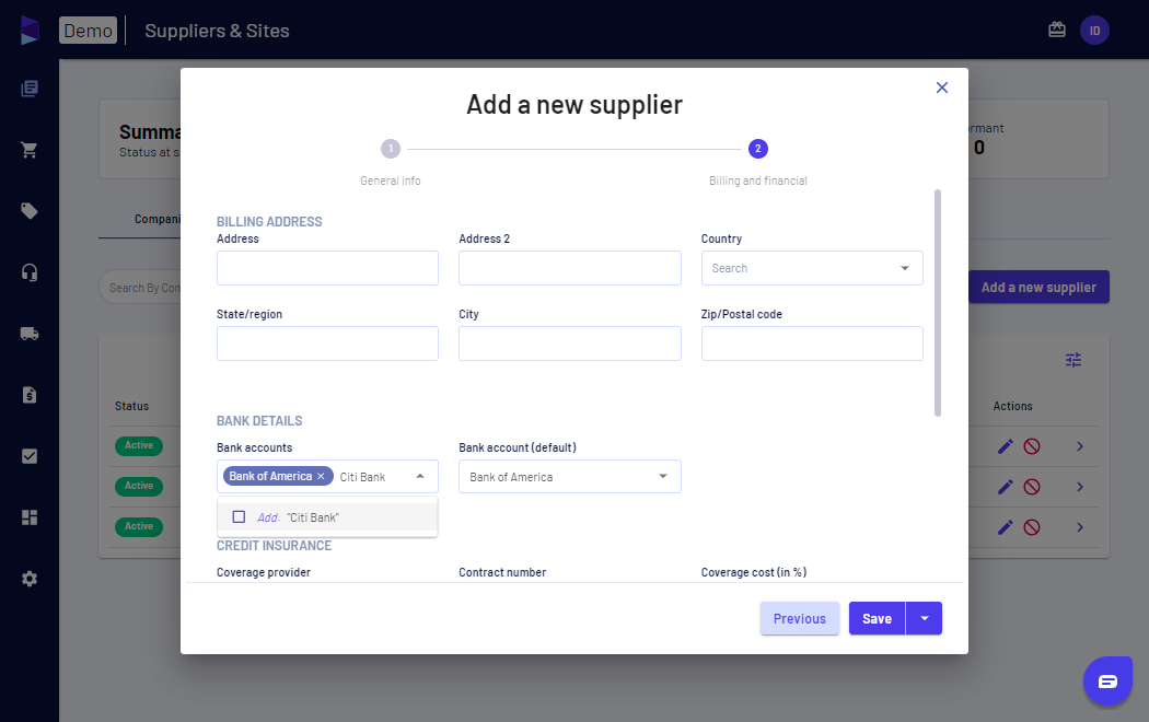 You can add multiple account details