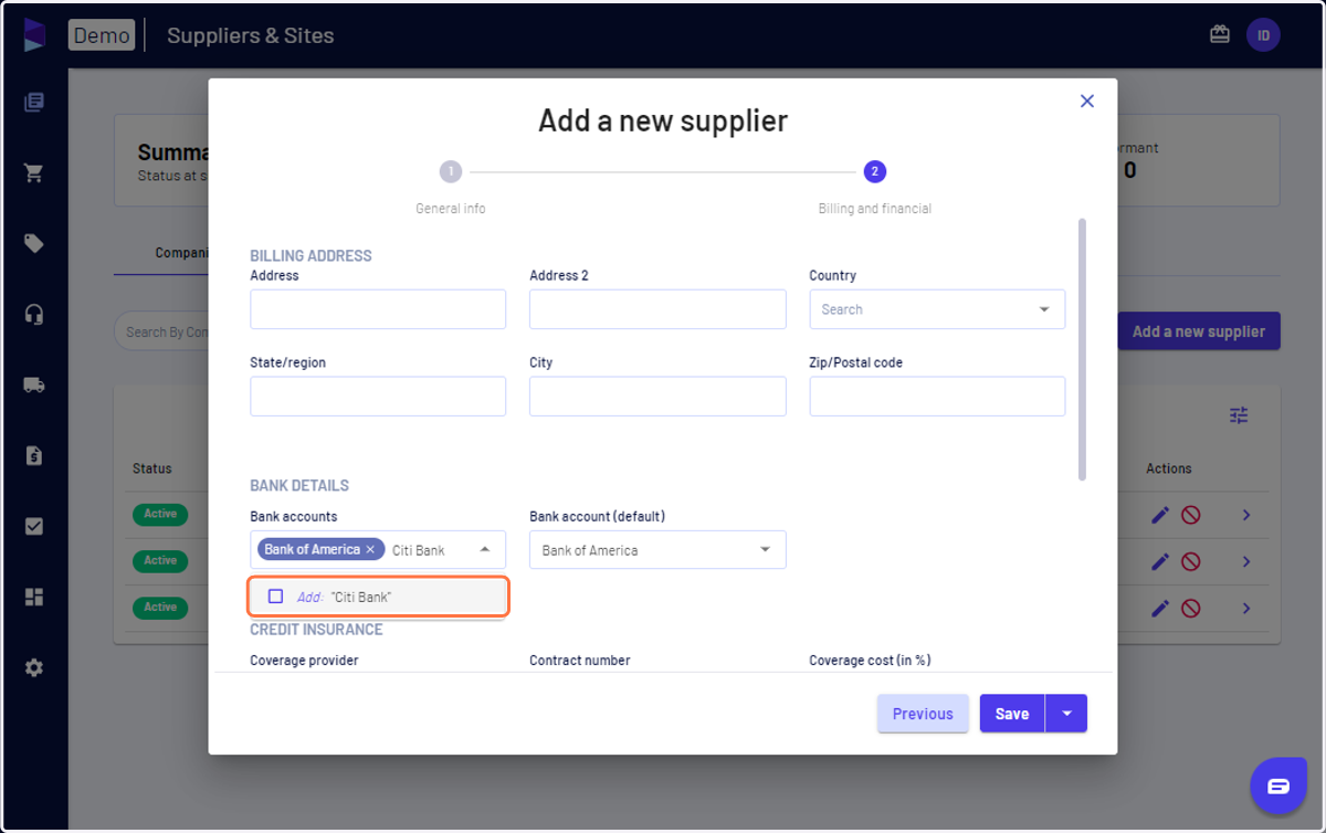You can add multiple account details