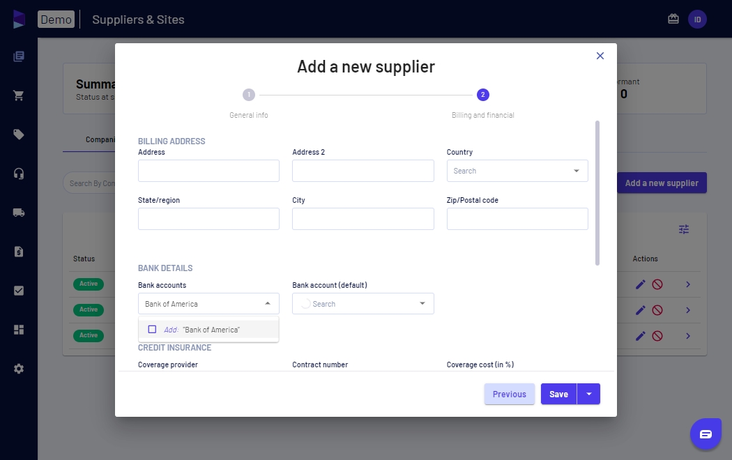 Type the name of the bank and click on 'Add'