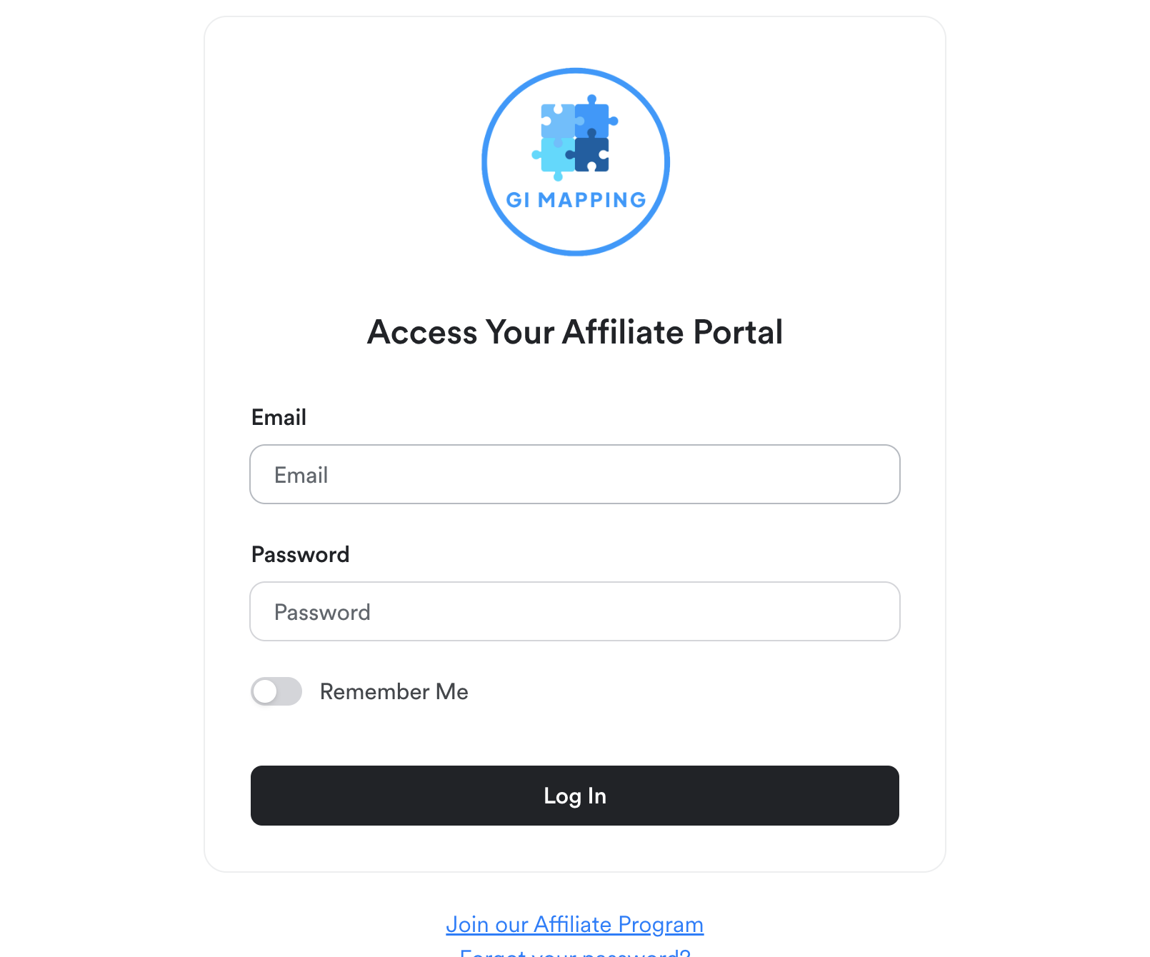 Enter the email and password you used when registering your Referral Partner account to login.