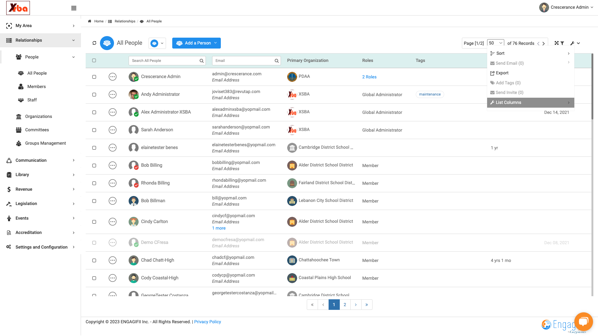 Click on List Columns