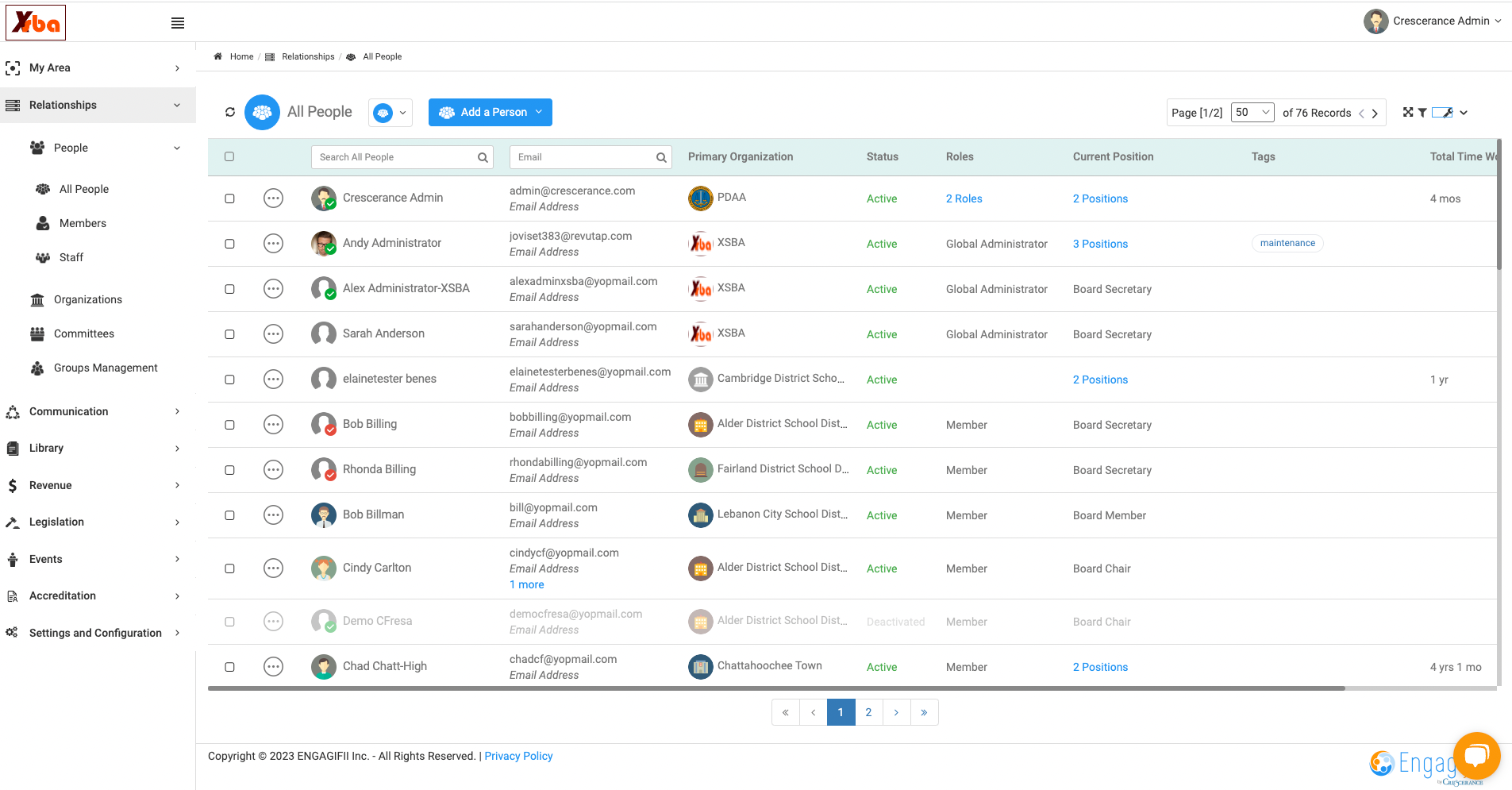 Status is now moved after Primary Organization