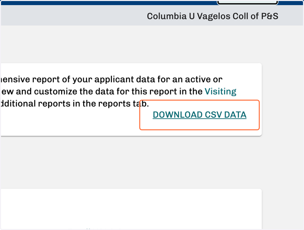 Click on DOWNLOAD CSV DATA