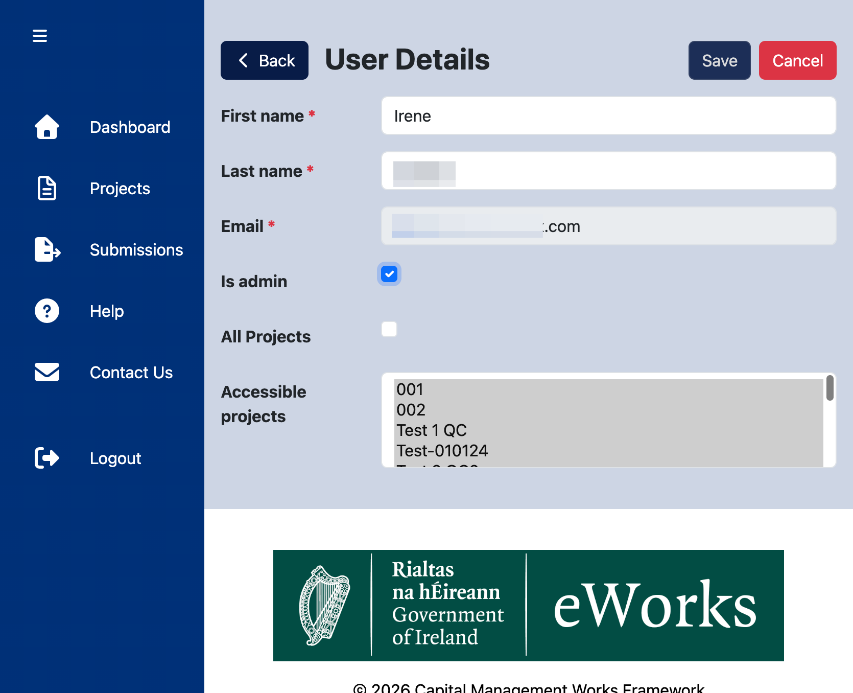 A. Select Is admin B. Click on Save