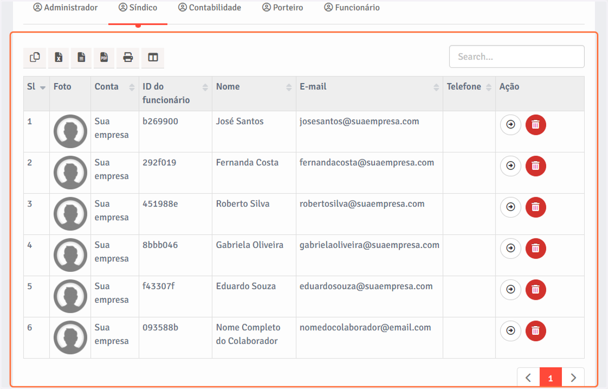 E pronto! Seu novo colaborador está cadastrado e terá acesso ao sistema com todas as funcionalidades relacionadas ao seu cargo.