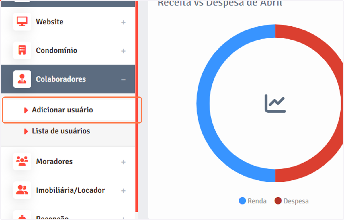 Em seguida, clique em "Adicionar usuário".