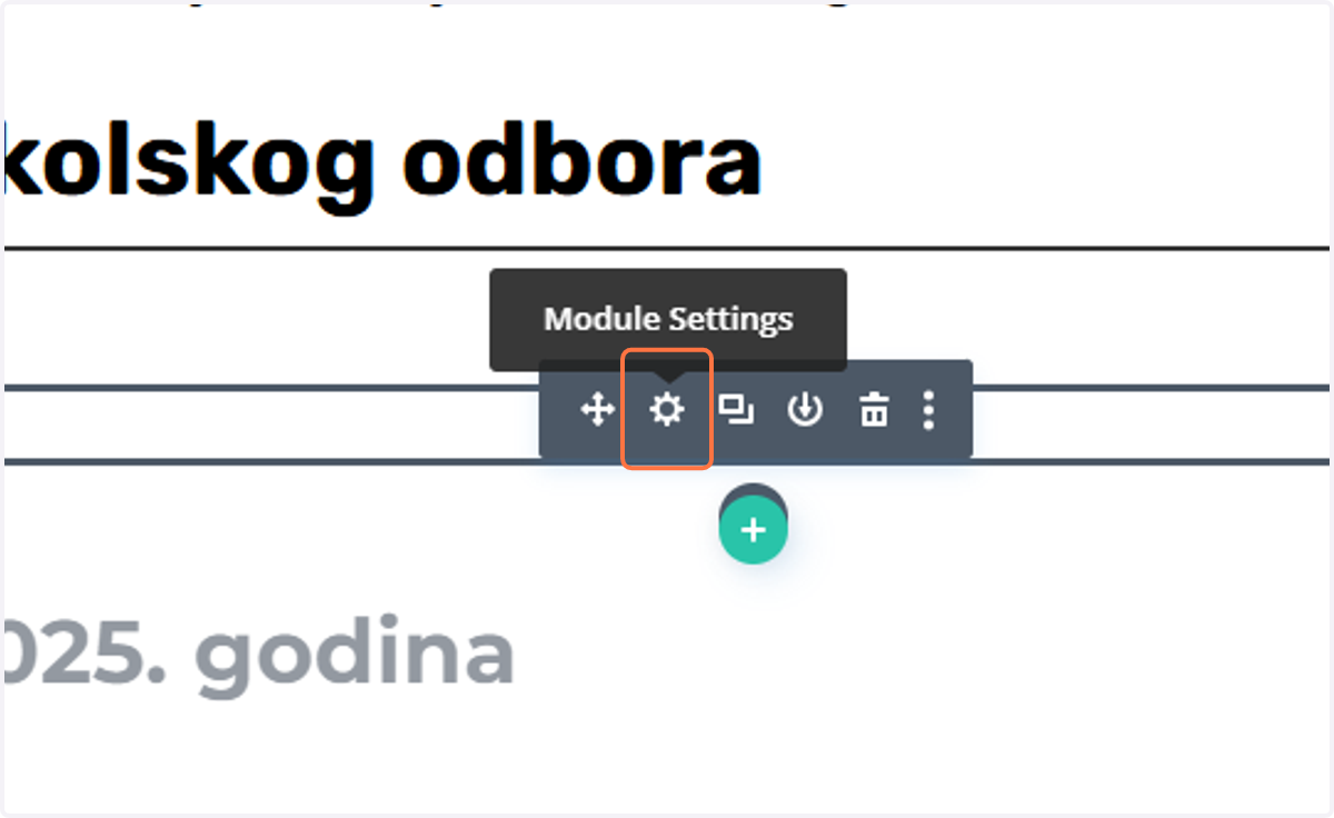 Otići na stranicu i pronaći Text module. Kliknuti na kotačić