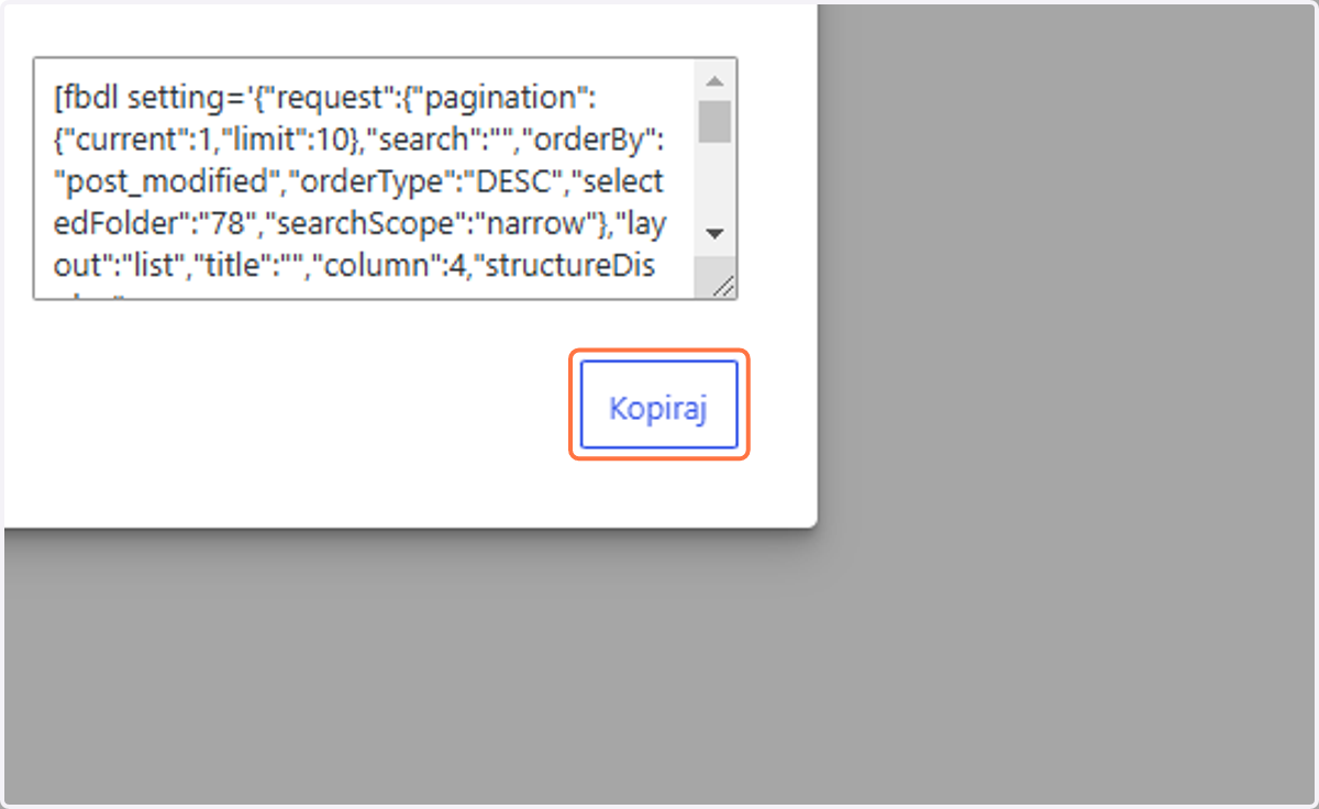 Kliknuti na Kopiraj