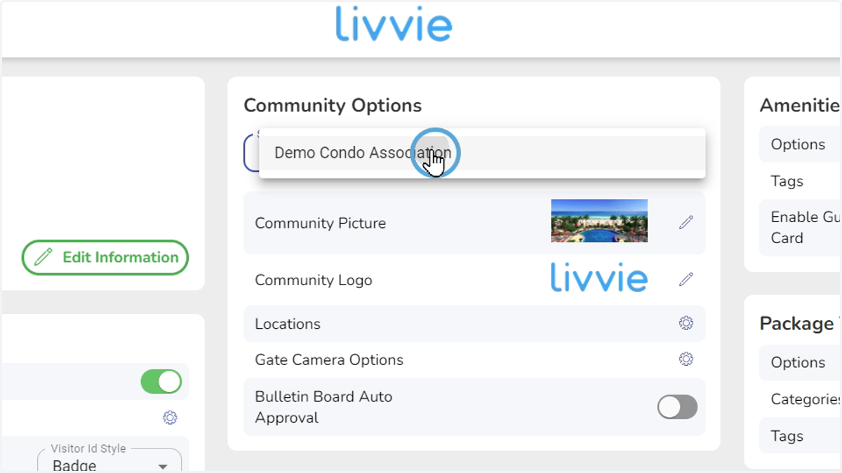 Under community options, select the Tower you are working on