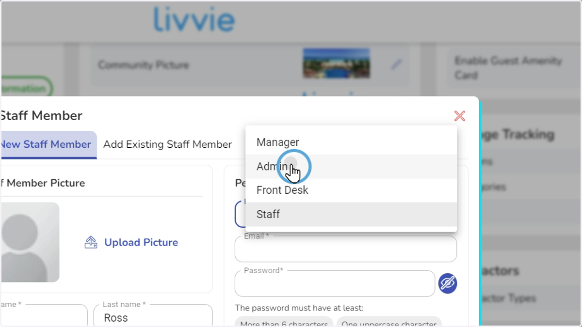 Provide the staff permissions level. Read below for permissions