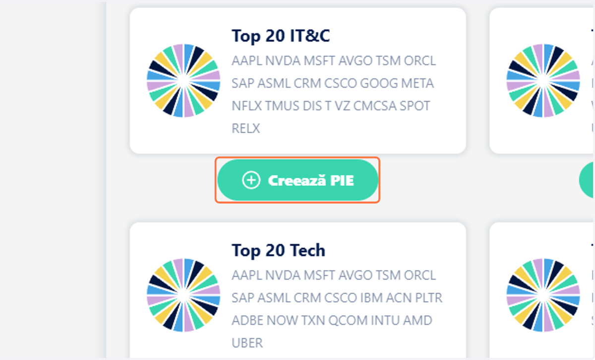 Click pe Creează PIE