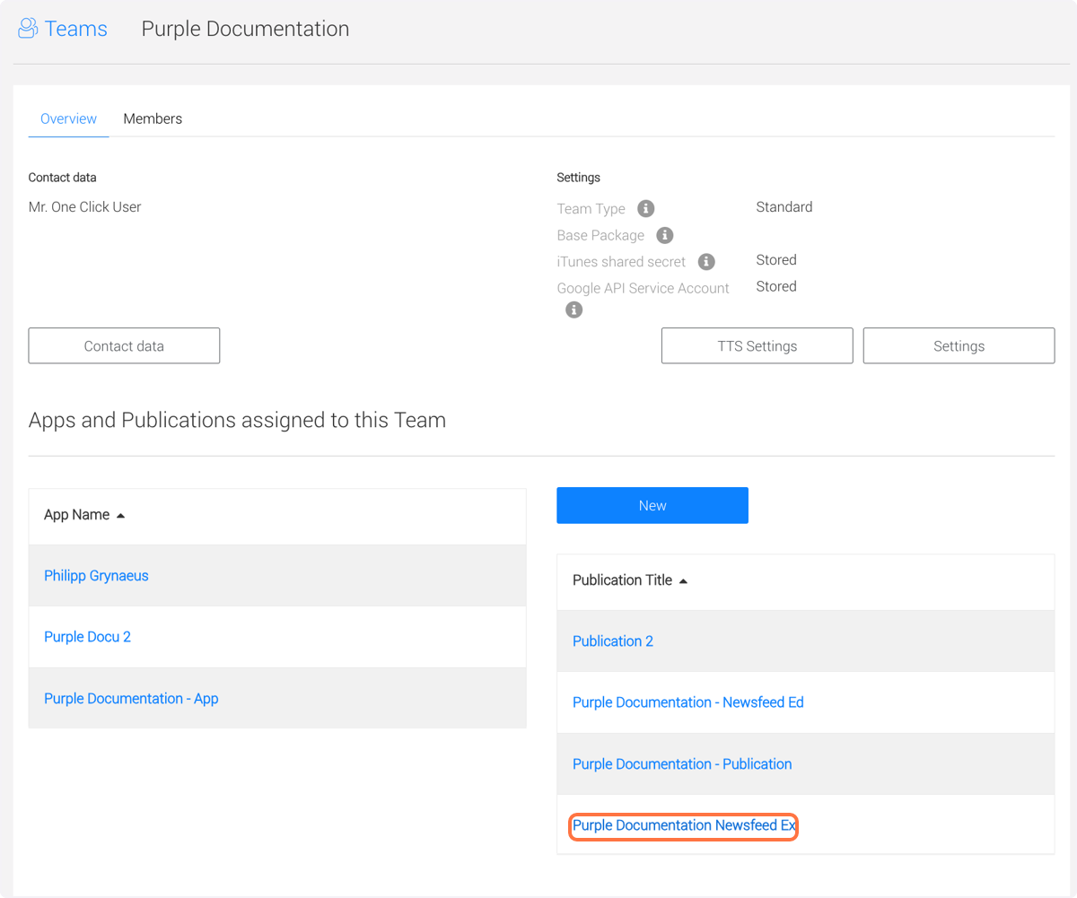 click on the Newsfeed Publication from the list for which TTS should be enabled click on the Newsfeed Publication from the list for which TTS should be enabled
