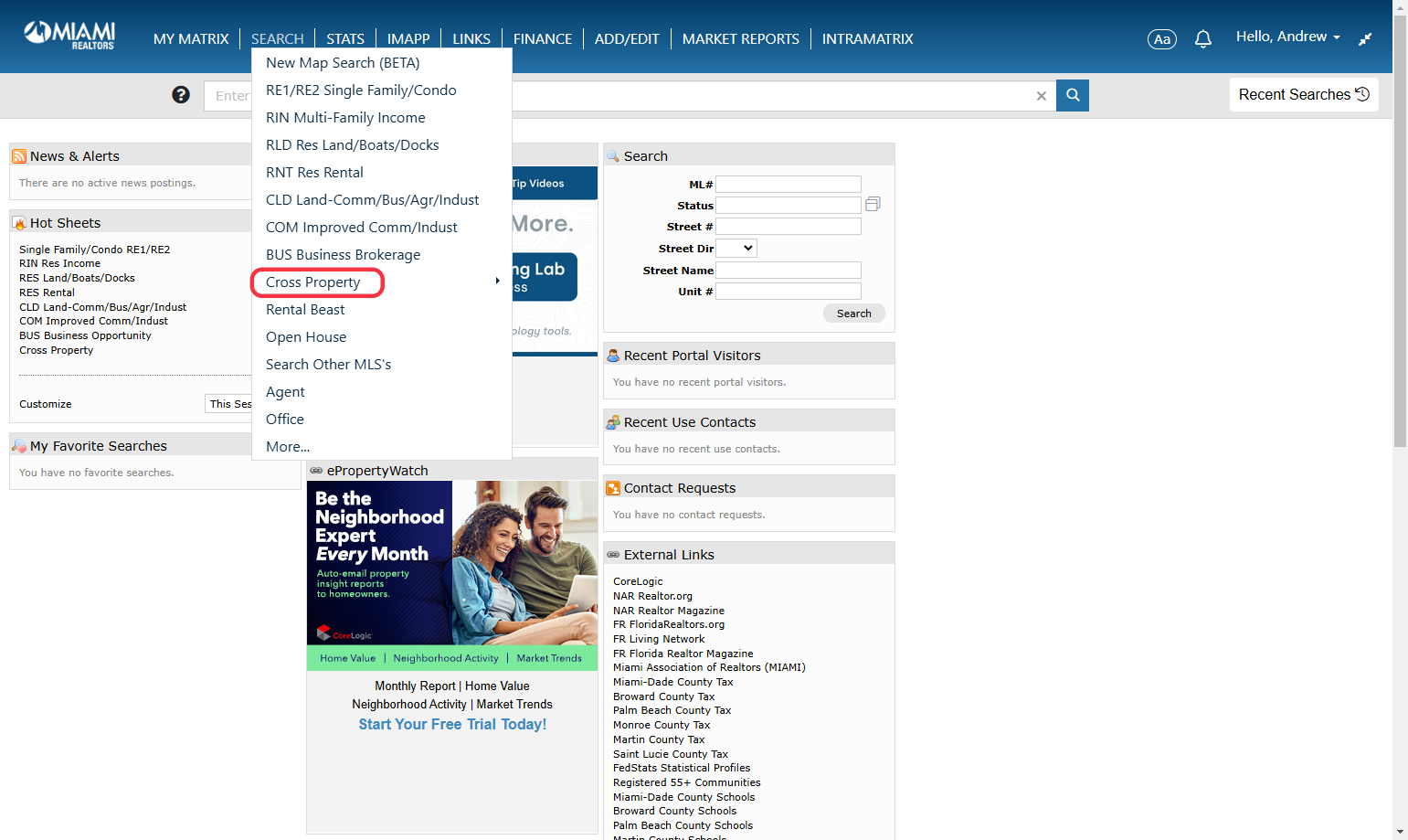 Click on SEARCH