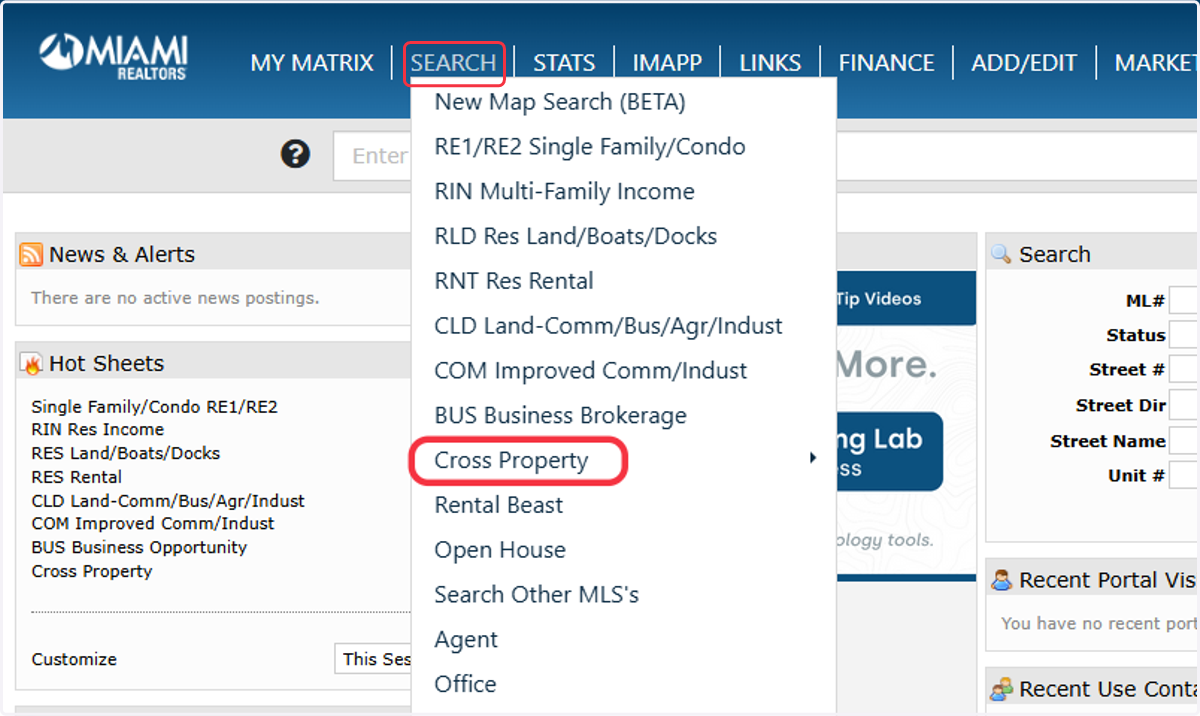 Click on SEARCH