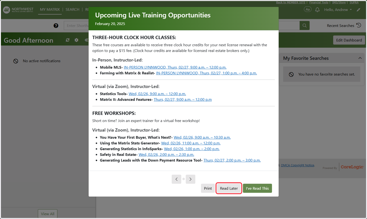Some Intra MLS Systems may have a pop-up with additional info. This content DOES NOT apply to MLSListings Subscribers.