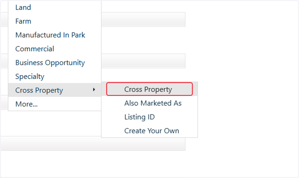 Click on Cross Property