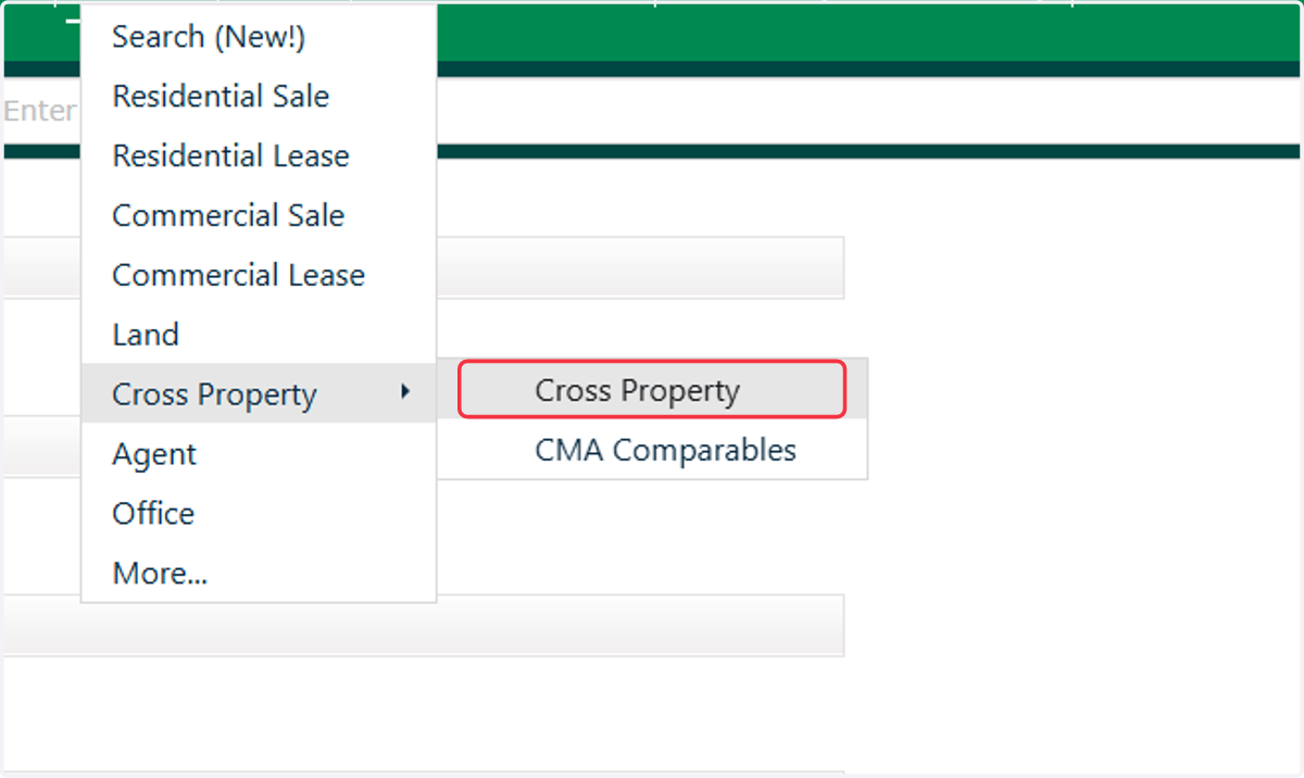 Click on Cross Property