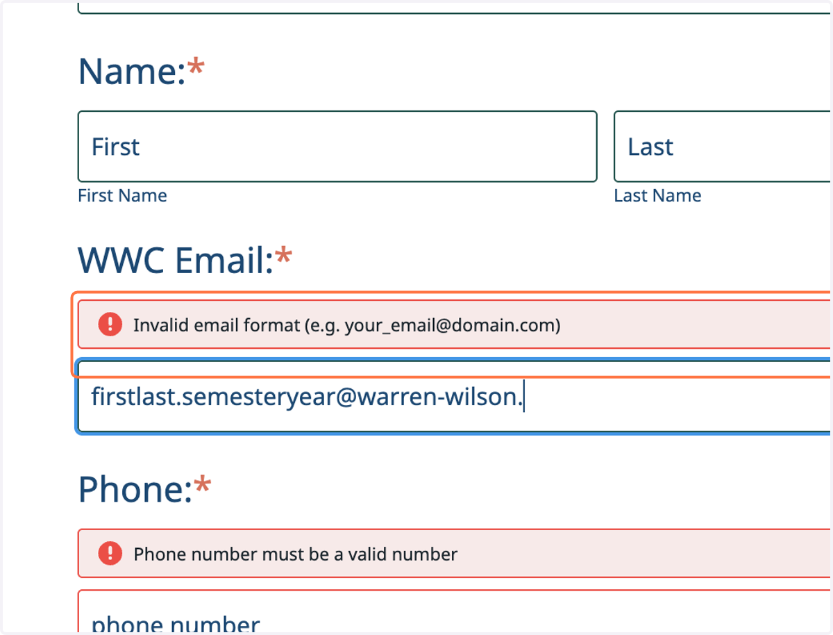 Please make sure you're using your Warren Wilson email address when submitting applications!