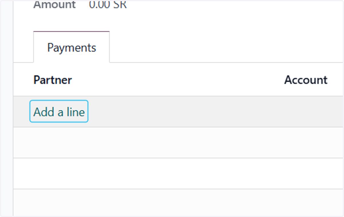 Click on Add a line