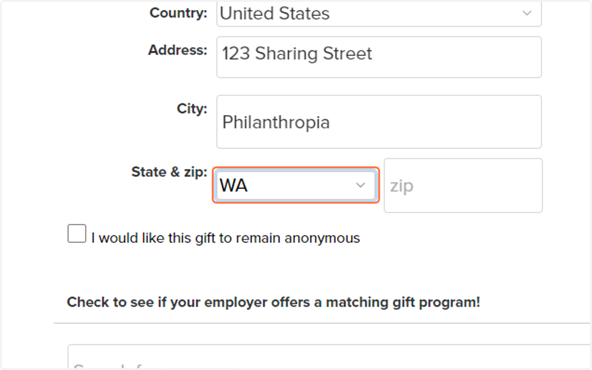Enter your state and zip code