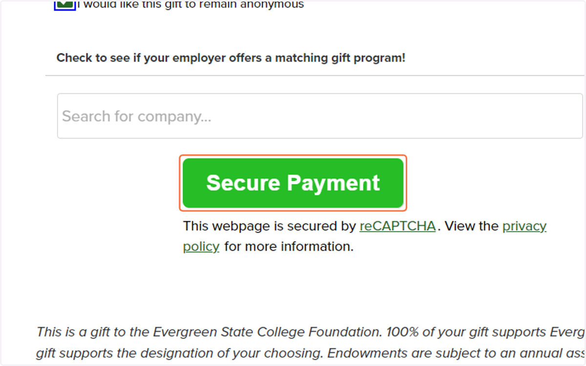 Click on Secure Payment
