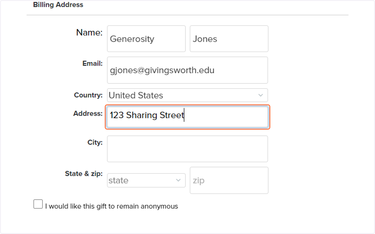 Enter your billing address