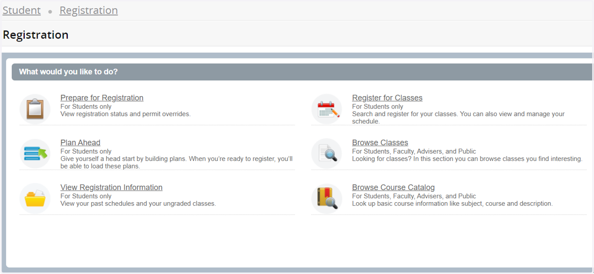 View Registration Screen