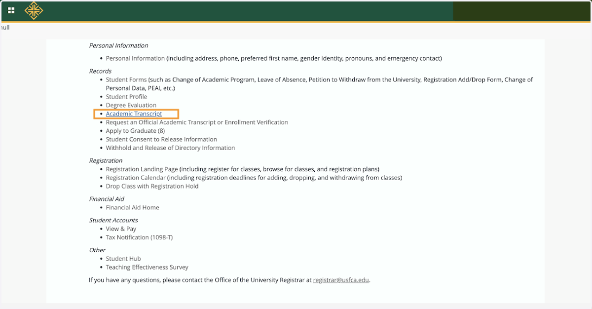 Academic Transcript