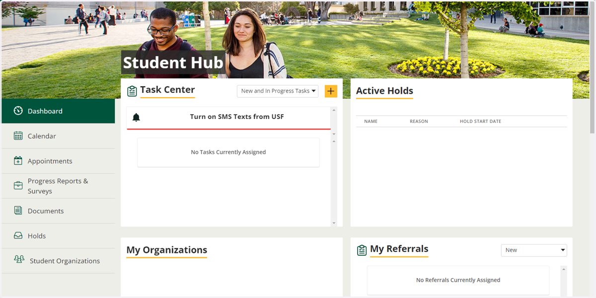 View Student Hub Screen