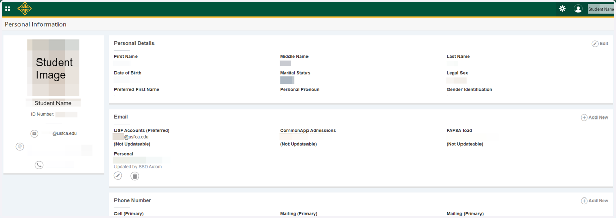 Review Personal Information Screen