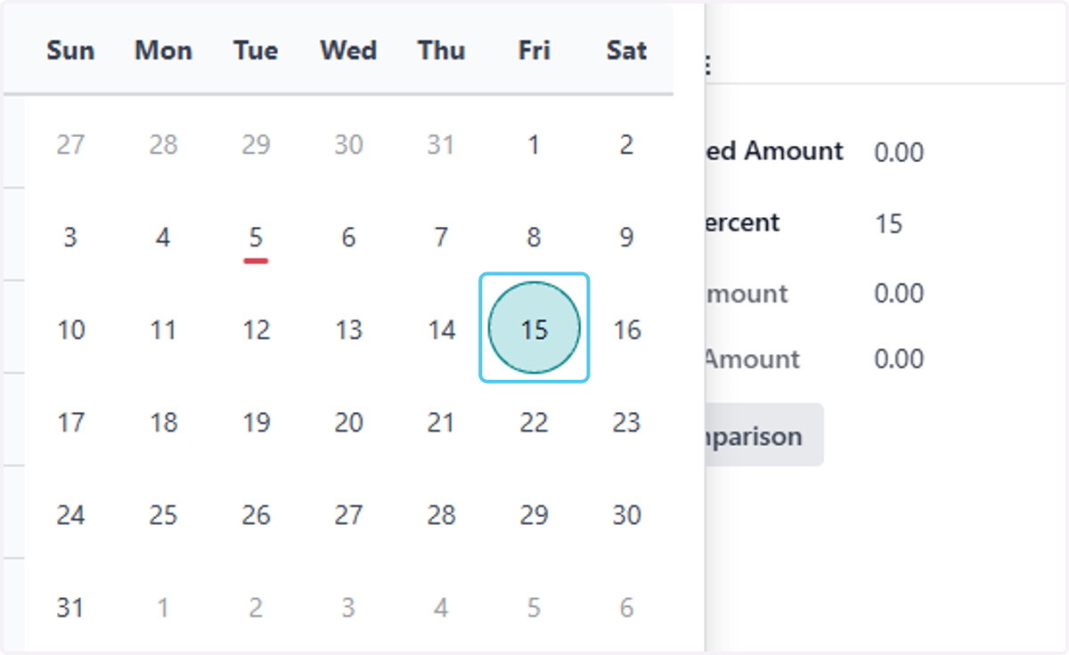 choose the Site Receiving / Actual Start Date