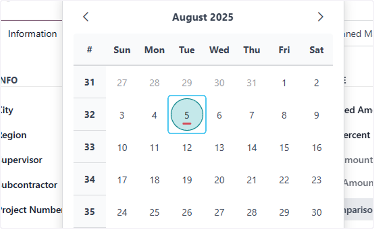 choose the Contract Date